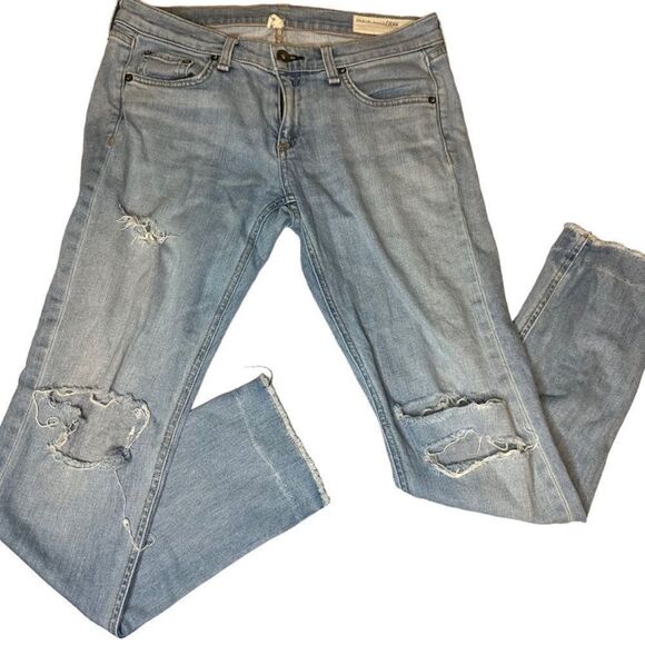 Rag and bone Abingdon Dre light wash distressed boyfriend Jeans size 25 - Picture 2 of 10